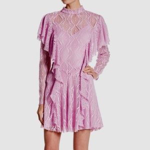 Free People Rock Candy Mock Neck Lace Dress Lilac
